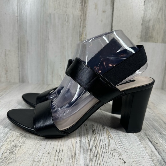 French Connection Classic Black Block Heel Sandals - Picture 1 of 9